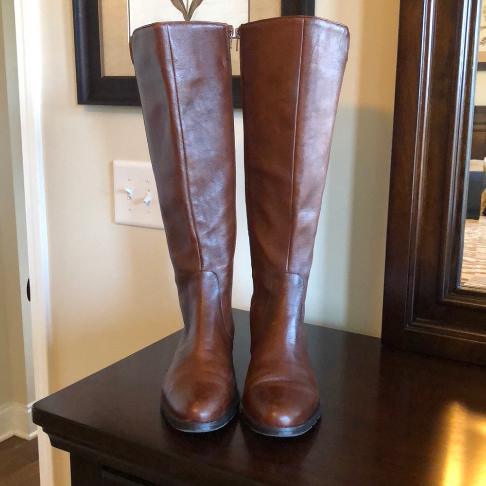 Lands End brown leather riding boots 9